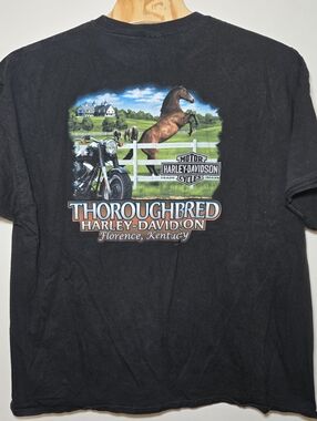 Harley Davidson 4XL Tshirt Thoroughbred Florence KY Equine Horse Motorcycle